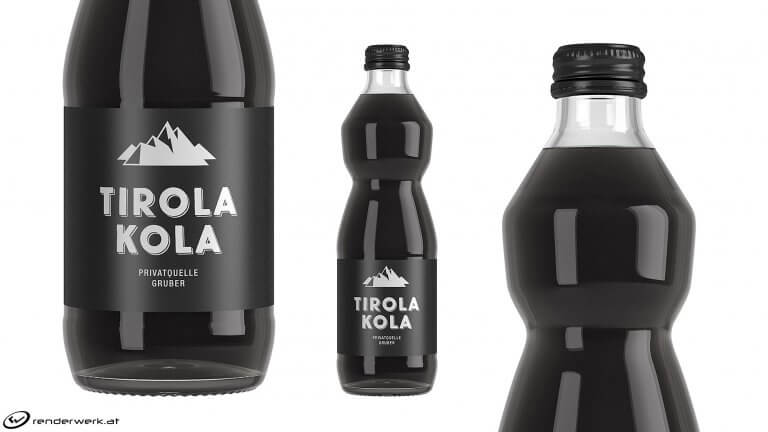 Tiroler Kola 3d Produkt Rendering Getränk
