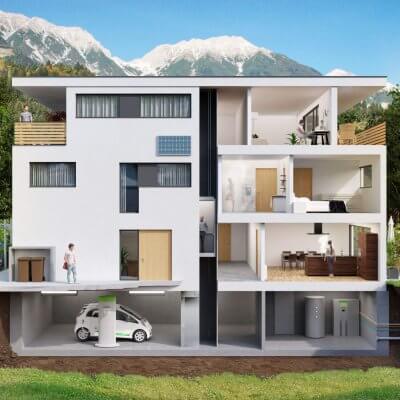 Visualisierung von Wohnräumen in einem Haus